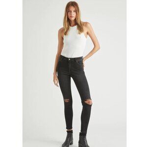 Rolla's Westcoast Busted Ankle Mid Rise Skinny Jeans‎ Black Women 29